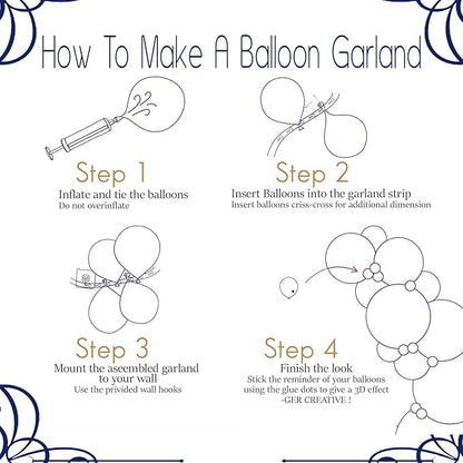 Blue & Gold Balloon Arch Kit (101 Pcs) | Navy Balloon Garland for Birthday, Wedding & Party Décor - Omrel