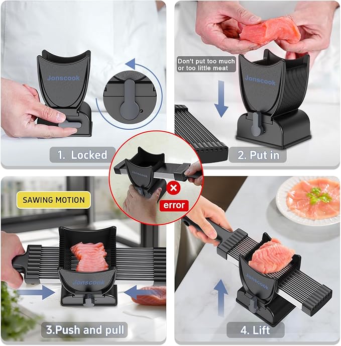Manual Meat Slicer | Get Perfect Meat Slices in One Go | Easy to Use & Clean - Omrel
