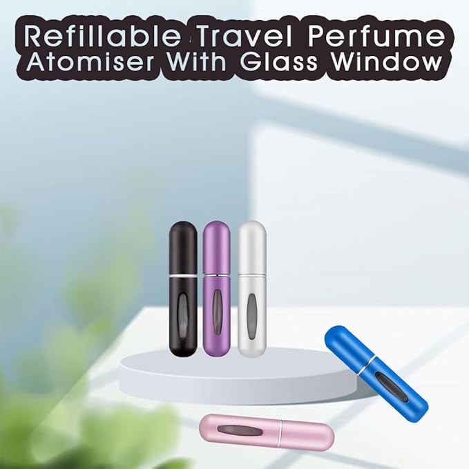 Matte Refillable Perfume Atomiser Bottles 5 - Pack | 5ml Travel Size - Omrel