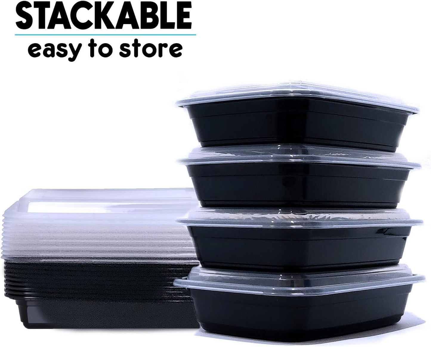 Meal Prep Containers | 28oz | Microwave, Freezer & Dishwasher Safe - Omrel