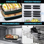 Meal Prep Containers | 28oz | Microwave, Freezer & Dishwasher Safe - Omrel