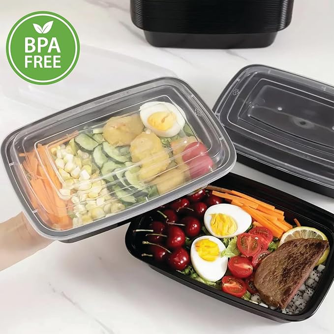 Meal Prep Containers | 28oz | Microwave, Freezer & Dishwasher Safe - Omrel