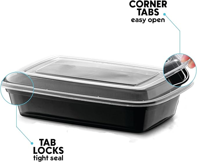 Meal Prep Containers | 28oz | Microwave, Freezer & Dishwasher Safe - Omrel