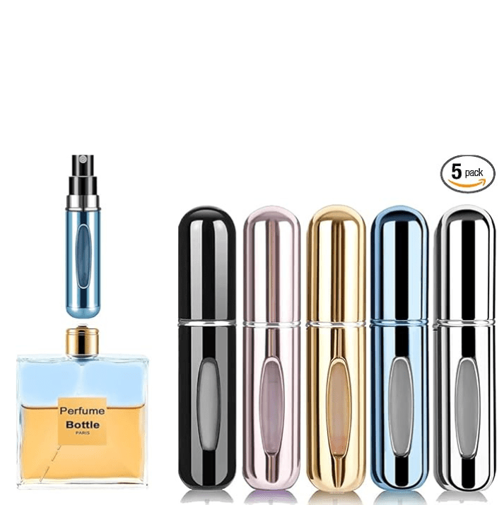 Refillable Perfume Atomiser Bottles 5 - Pack (Glossy) | 5ml Travel Size - Omrel