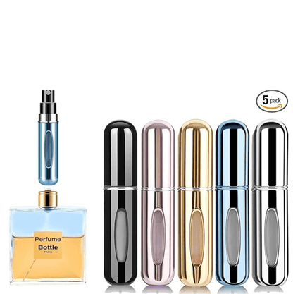 Refillable Perfume Atomiser Bottles 5 - Pack (Glossy) | 5ml Travel Size - Omrel