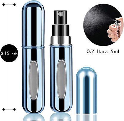 Refillable Perfume Atomiser Bottles 5 - Pack (Glossy) | 5ml Travel Size - Omrel