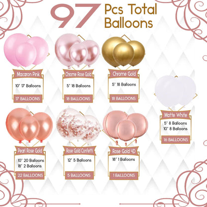 Rose Gold Balloon Arch Kit | Perfect For Birthdays, Weddings & Party Décor - Omrel