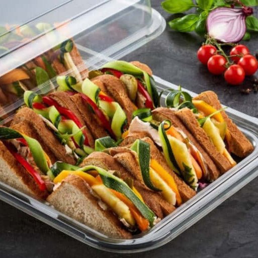 Sandwich Platter Trays | Reusable Food Platters With Lids | BPA - Free Plastic - Omrel