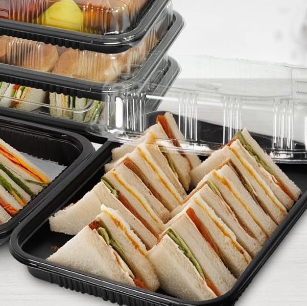 Sandwich Platter Trays | Reusable Food Platters With Lids | BPA - Free Plastic - Omrel