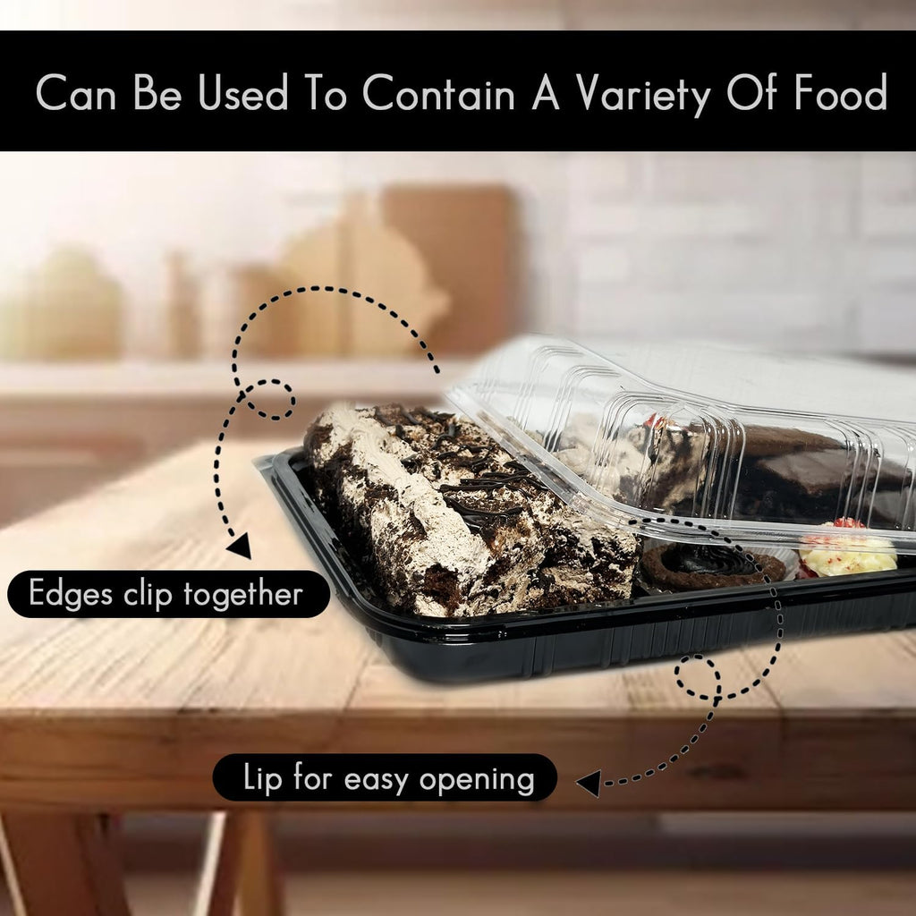 Sandwich Platter Trays | Reusable Food Platters With Lids | BPA - Free Plastic - Omrel