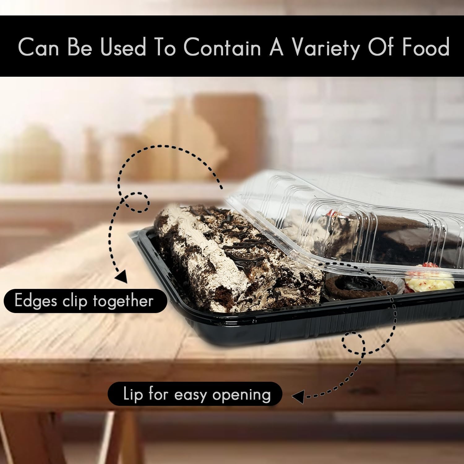 Sandwich Platter Trays | Reusable Food Platters With Lids | BPA - Free Plastic - Omrel