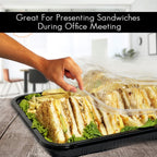 Sandwich Platter Trays | Reusable Food Platters With Lids | BPA - Free Plastic - Omrel
