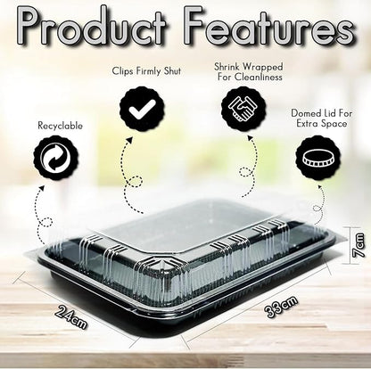Sandwich Platter Trays | Reusable Food Platters With Lids | BPA - Free Plastic - Omrel
