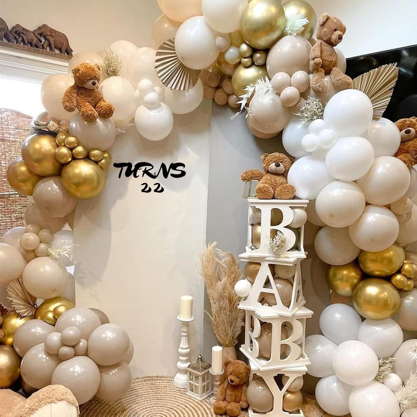 White & Gold Balloon Arch Kit | Perfect For Weddings, Birthdays & Baby Showers - Omrel