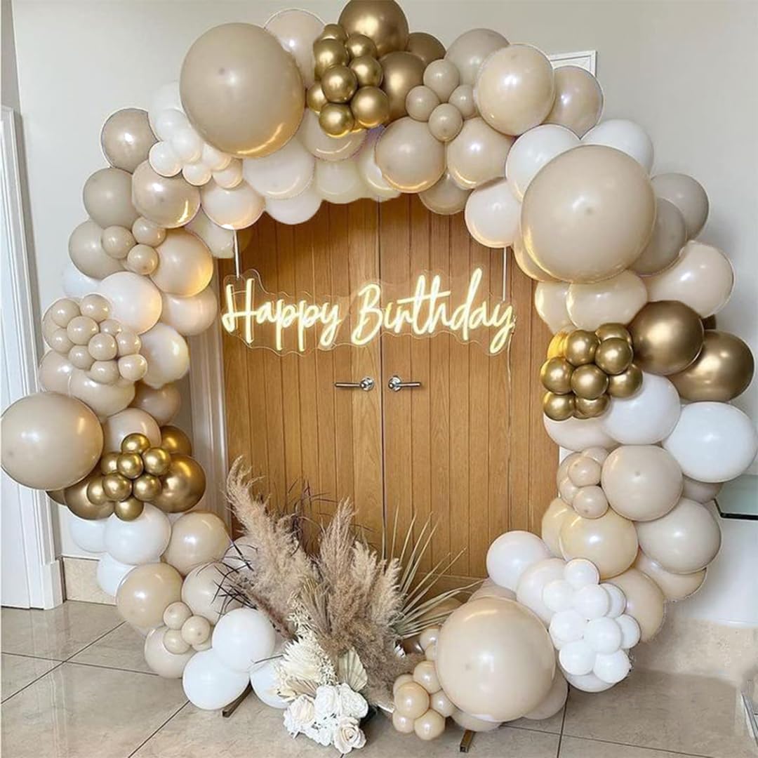 White & Gold Balloon Arch Kit | Perfect For Weddings, Birthdays & Baby Showers - Omrel