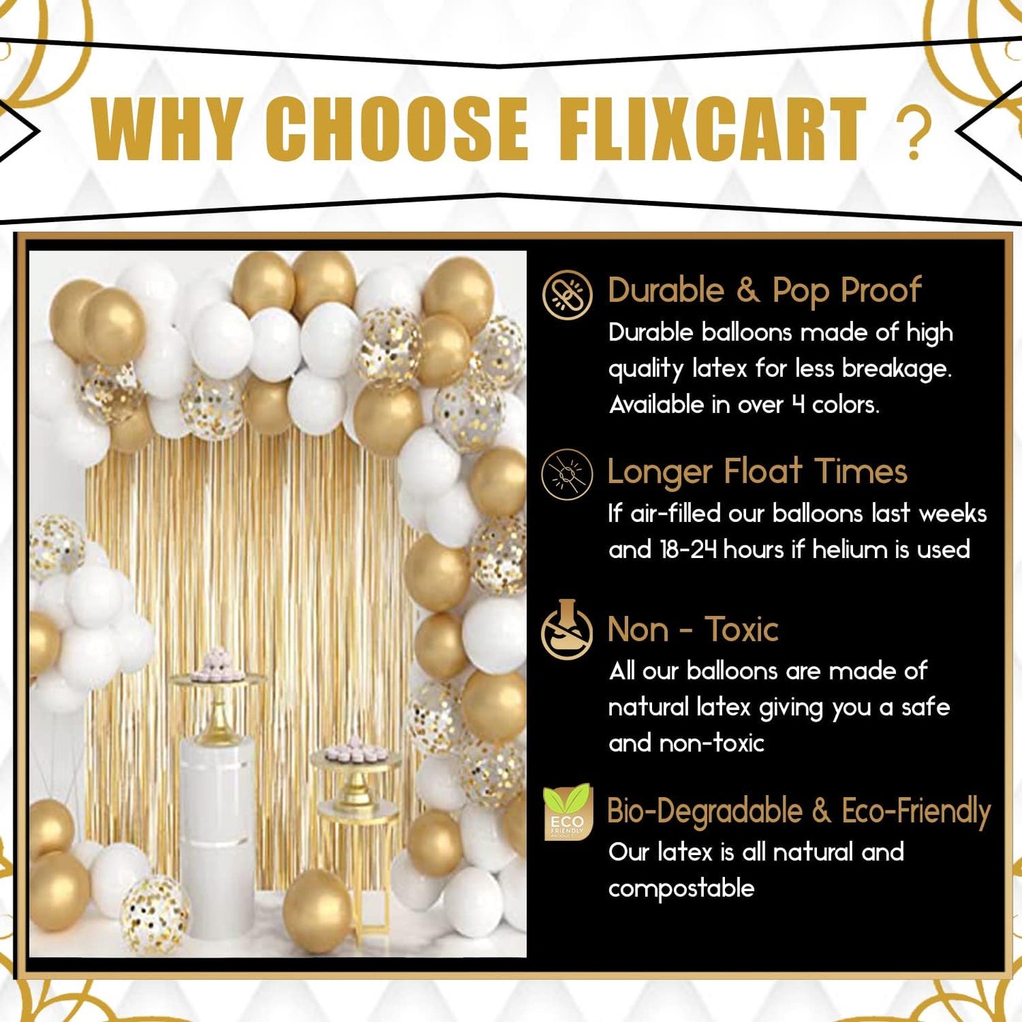 White & Gold Balloon Arch Kit | Perfect For Weddings, Birthdays & Party Décor - Omrel