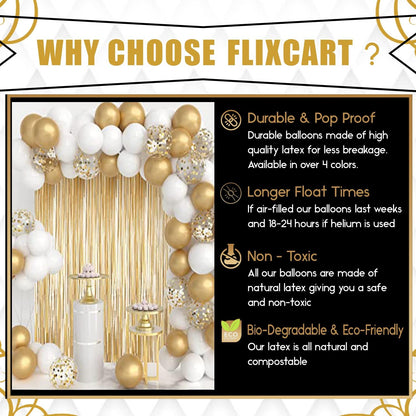 White & Gold Balloon Arch Kit | Perfect For Weddings, Birthdays & Party Décor - Omrel